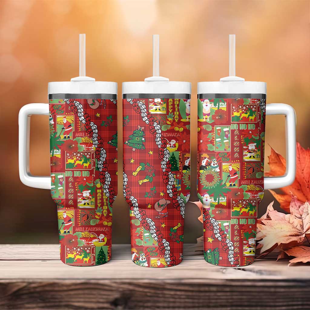 Mele Kalikimaka Pakalana Pikake Lei Tumbler With Handle Hawaiian Rodeo Paniolo Omaomao Palaka LT9 - Polynesian Pride