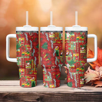 Mele Kalikimaka Pakalana Pikake Lei Tumbler With Handle Hawaiian Rodeo Paniolo Omaomao Palaka LT9 - Polynesian Pride