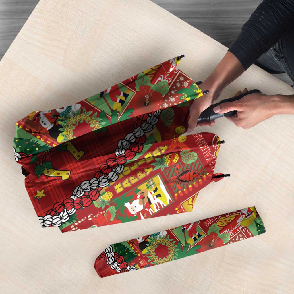 Mele Kalikimaka Pakalana Pikake Lei Umbrella Hawaiian Rodeo Paniolo Omaomao Palaka LT9 - Polynesian Pride