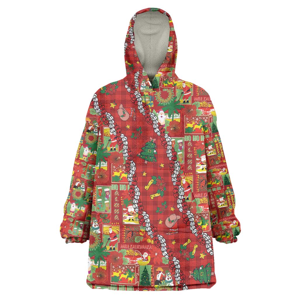 Mele Kalikimaka Pakalana Pikake Lei Wearable Blanket Hoodie Hawaiian Rodeo Paniolo Omaomao Palaka LT9 One Size Green - Polynesian Pride
