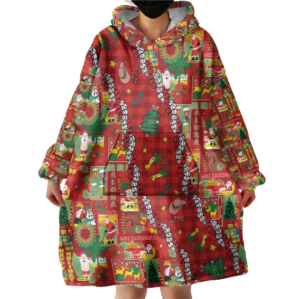 Mele Kalikimaka Pakalana Pikake Lei Wearable Blanket Hoodie Hawaiian Rodeo Paniolo Omaomao Palaka LT9 - Polynesian Pride