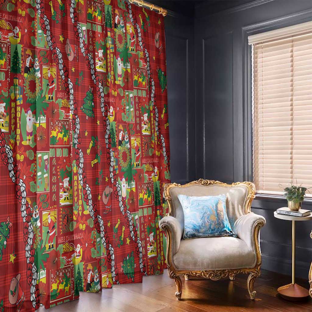 Mele Kalikimaka Pakalana Pikake Lei Window Curtain Hawaiian Rodeo Paniolo Omaomao Palaka LT9 - Polynesian Pride