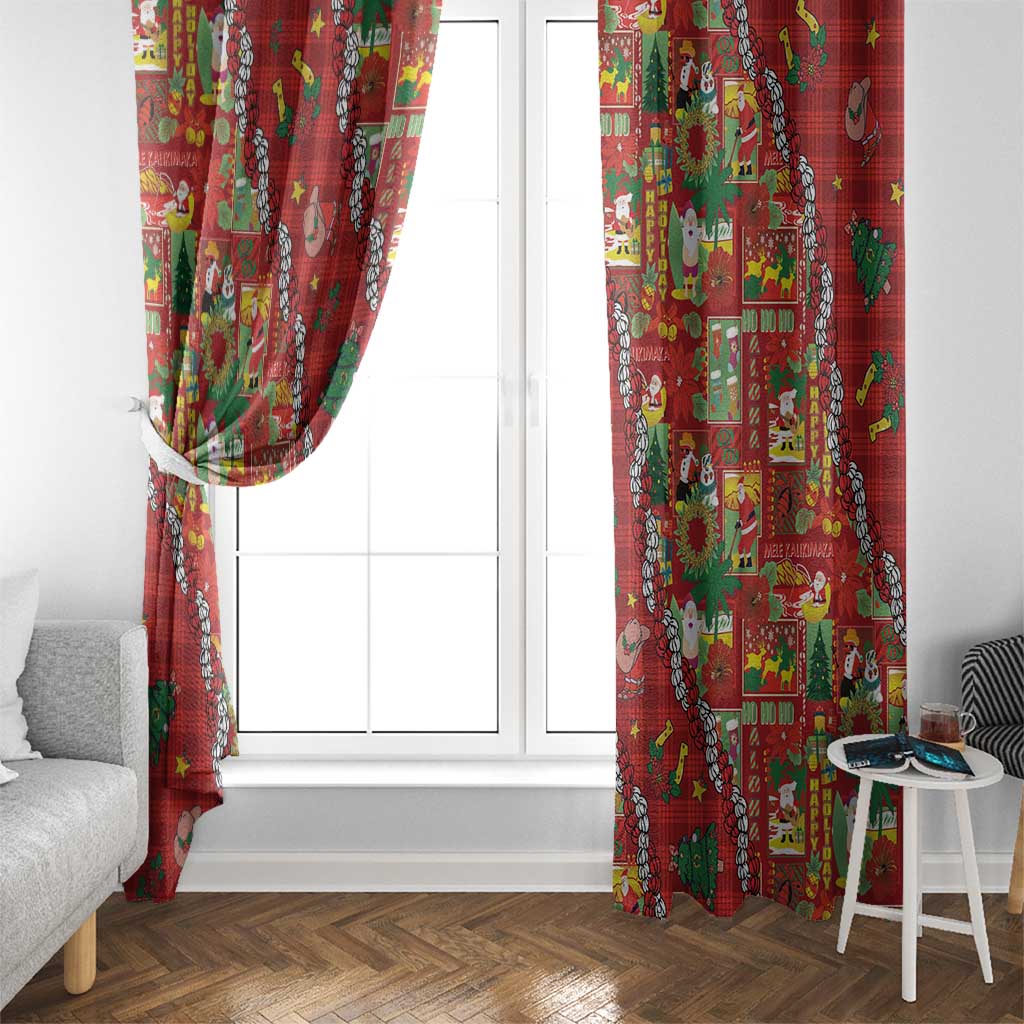 Mele Kalikimaka Pakalana Pikake Lei Window Curtain Hawaiian Rodeo Paniolo Omaomao Palaka LT9 - Polynesian Pride
