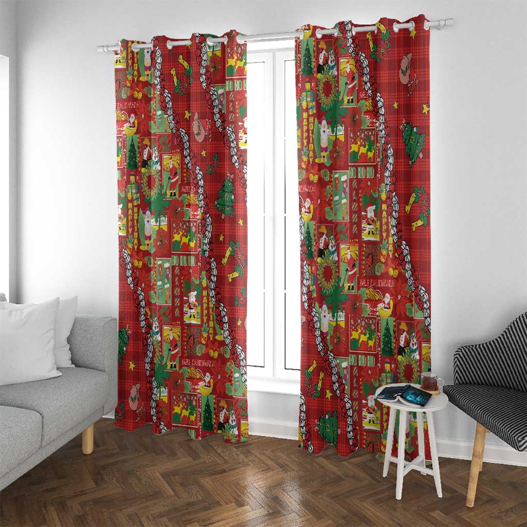 Mele Kalikimaka Pakalana Pikake Lei Window Curtain Hawaiian Rodeo Paniolo Omaomao Palaka LT9 With Grommets Green - Polynesian Pride
