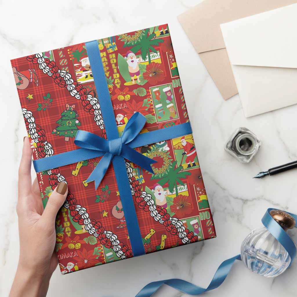 Mele Kalikimaka Pakalana Pikake Lei Wrapping Paper Hawaiian Rodeo Paniolo Omaomao Palaka LT9 - Polynesian Pride