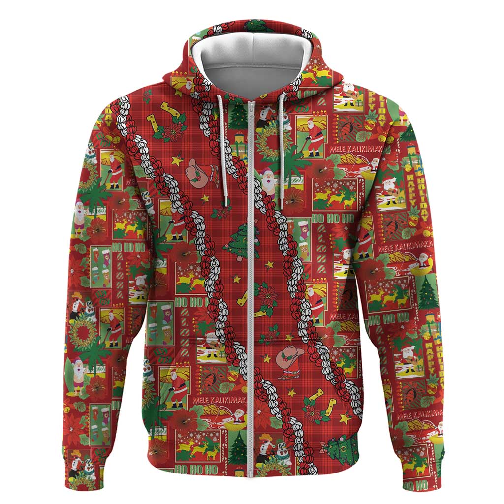 Mele Kalikimaka Pakalana Pikake Lei Zip Hoodie Hawaiian Rodeo Paniolo Omaomao Palaka LT9 Zip Hoodie Green - Polynesian Pride
