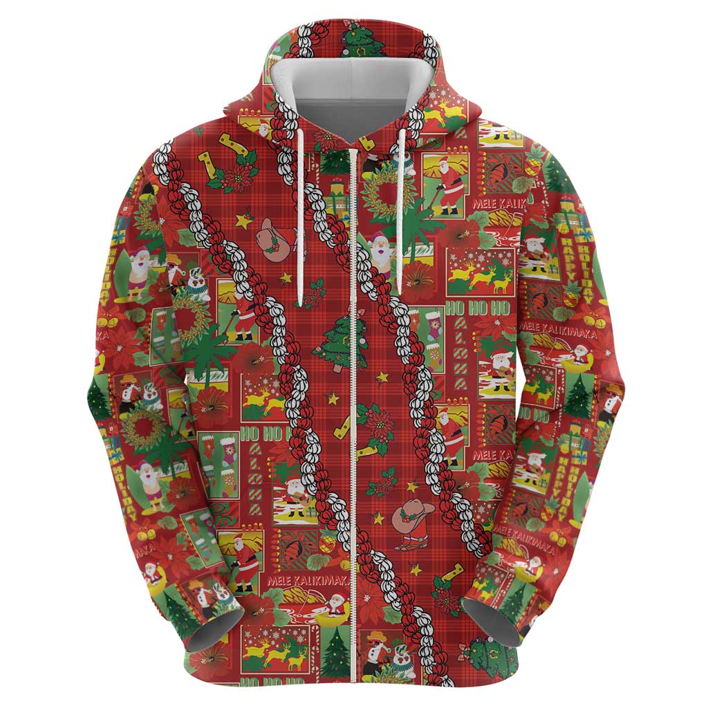 Mele Kalikimaka Pakalana Pikake Lei Zip Hoodie Hawaiian Rodeo Paniolo Omaomao Palaka LT9 - Polynesian Pride