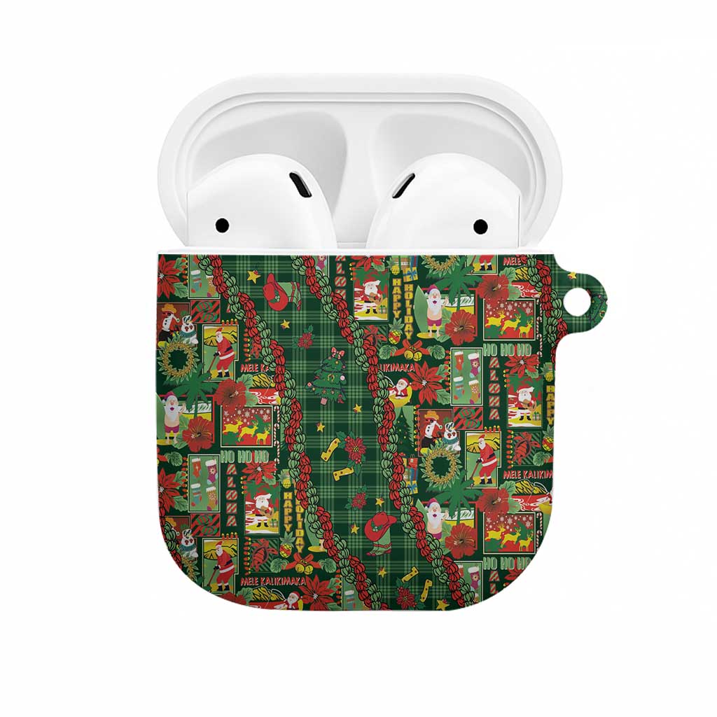 Mele Kalikimaka Pakalana Pikake Lei AirPods Case Hawaiian Rodeo Paniolo Ulaula Palaka - Polynesian Pride