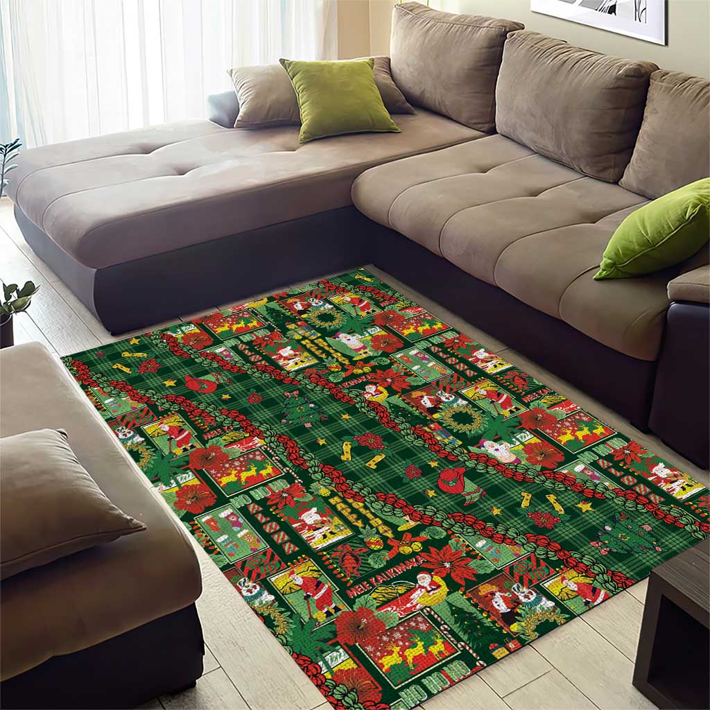 Mele Kalikimaka Pakalana Pikake Lei Area Rug Hawaiian Rodeo Paniolo Ulaula Palaka LT9 - Polynesian Pride