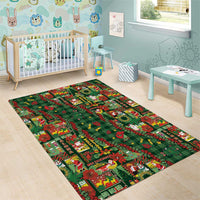 Mele Kalikimaka Pakalana Pikake Lei Area Rug Hawaiian Rodeo Paniolo Ulaula Palaka LT9 - Polynesian Pride