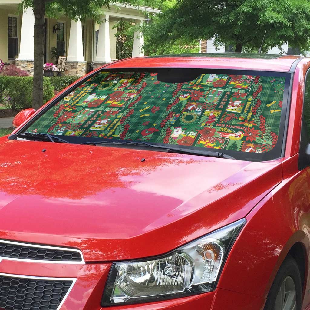 Mele Kalikimaka Pakalana Pikake Lei Auto Sun Shade Hawaiian Rodeo Paniolo Ulaula Palaka LT9 - Polynesian Pride