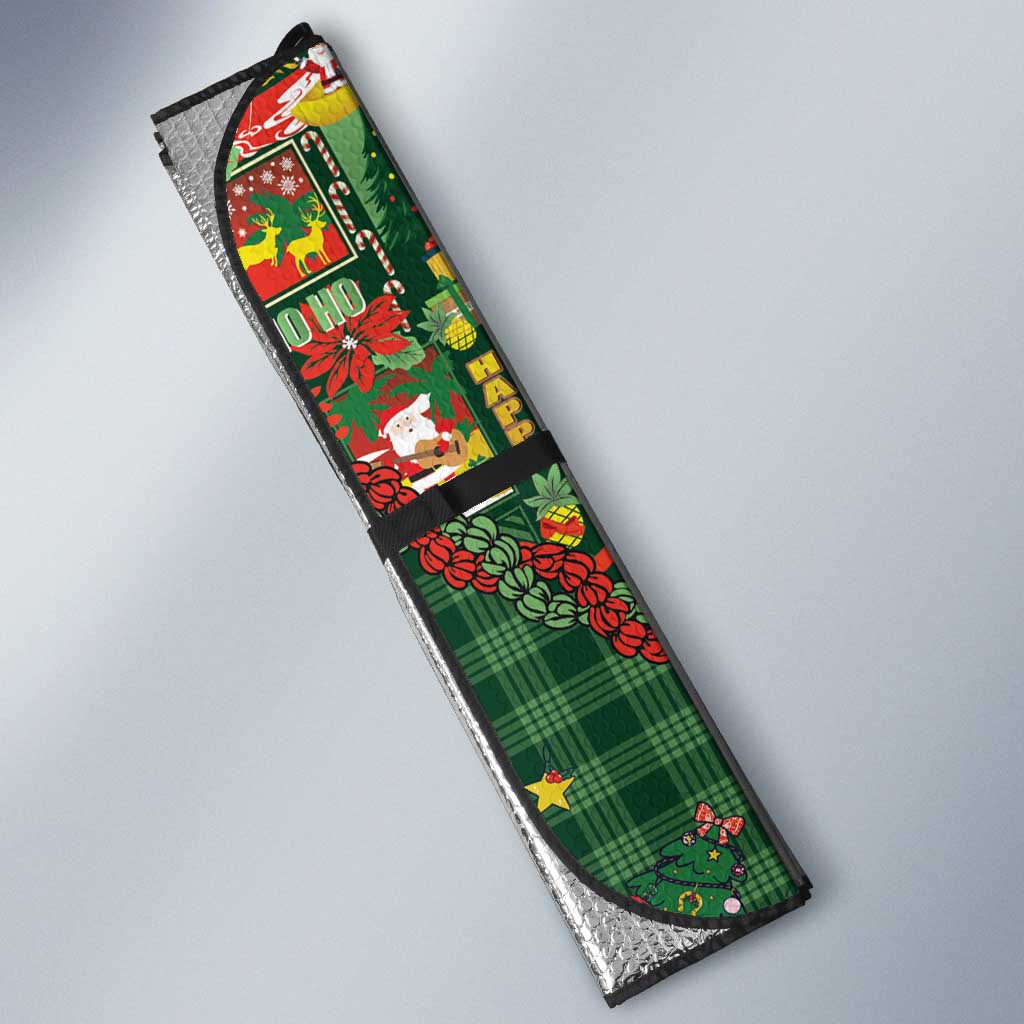Mele Kalikimaka Pakalana Pikake Lei Auto Sun Shade Hawaiian Rodeo Paniolo Ulaula Palaka LT9 - Polynesian Pride