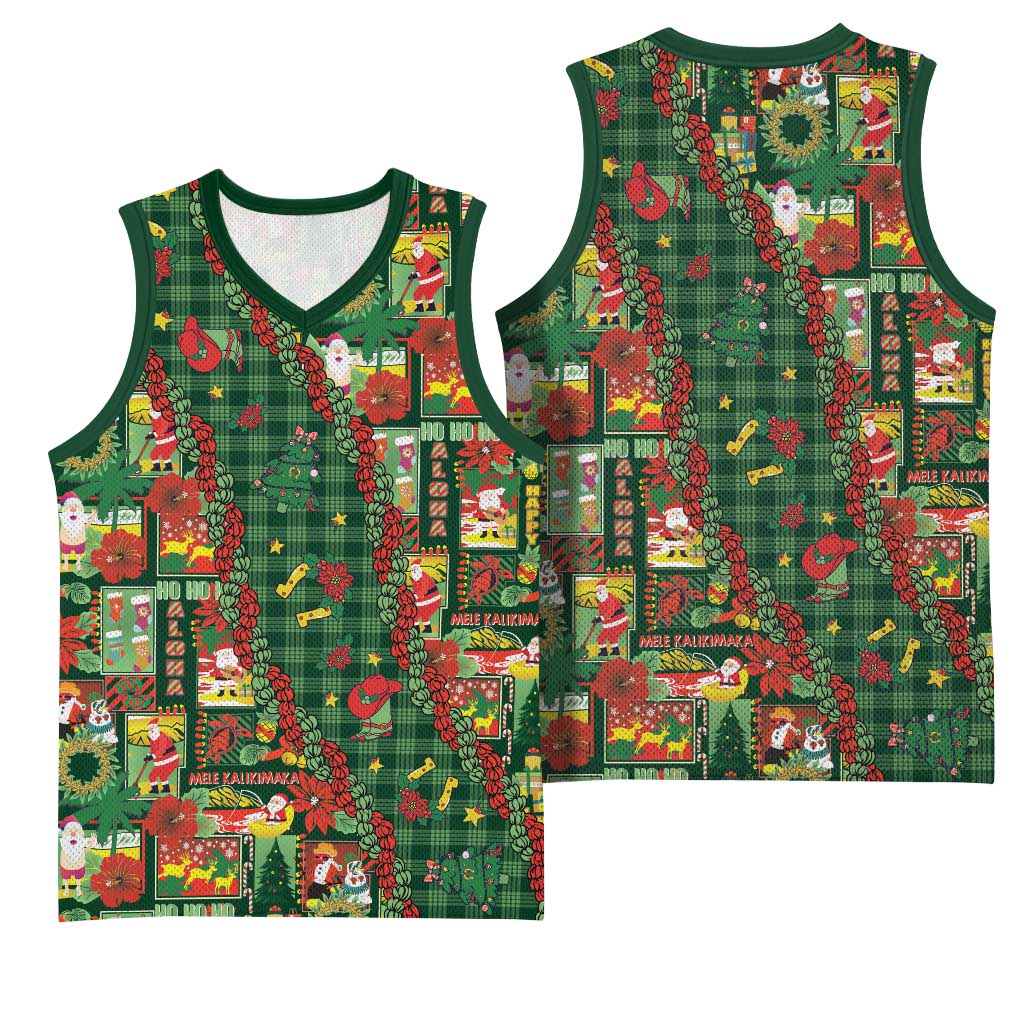 Mele Kalikimaka Pakalana Pikake Lei Basketball Jersey Hawaiian Rodeo Paniolo Ulaula Palaka LT9 - Polynesian Pride