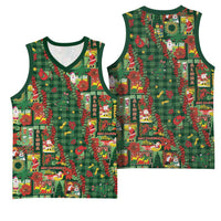 Mele Kalikimaka Pakalana Pikake Lei Basketball Jersey Hawaiian Rodeo Paniolo Ulaula Palaka LT9 - Polynesian Pride