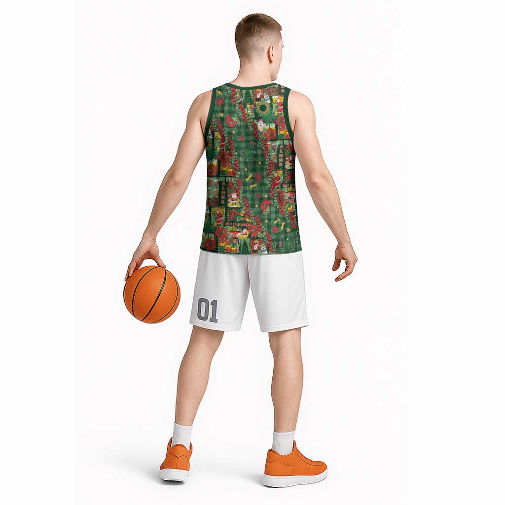 Mele Kalikimaka Pakalana Pikake Lei Basketball Jersey Hawaiian Rodeo Paniolo Ulaula Palaka LT9 - Polynesian Pride