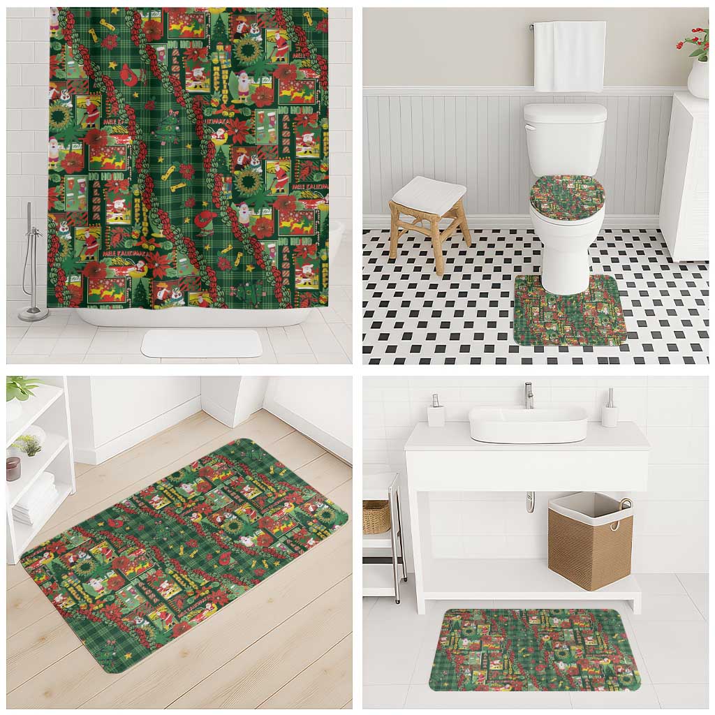 Mele Kalikimaka Pakalana Pikake Lei Bathroom Set Hawaiian Rodeo Paniolo Ulaula Palaka - Polynesian Pride
