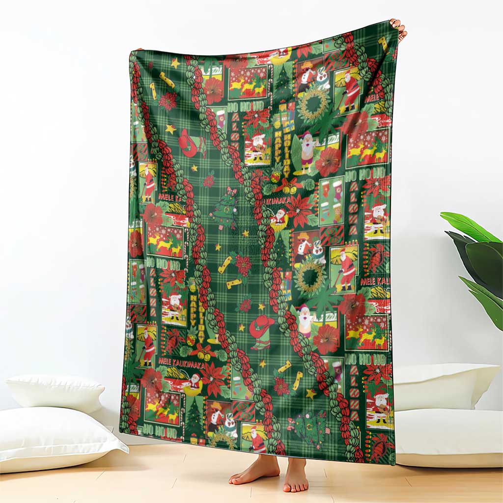 Mele Kalikimaka Pakalana Pikake Lei Blanket Hawaiian Rodeo Paniolo Ulaula Palaka - Polynesian Pride