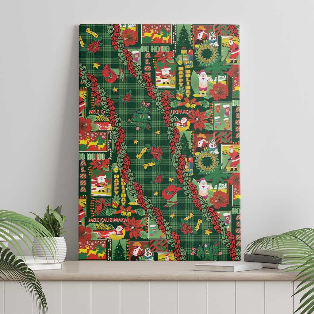 Mele Kalikimaka Pakalana Pikake Lei Canvas Wall Art Hawaiian Rodeo Paniolo Ulaula Palaka LT9 - Polynesian Pride