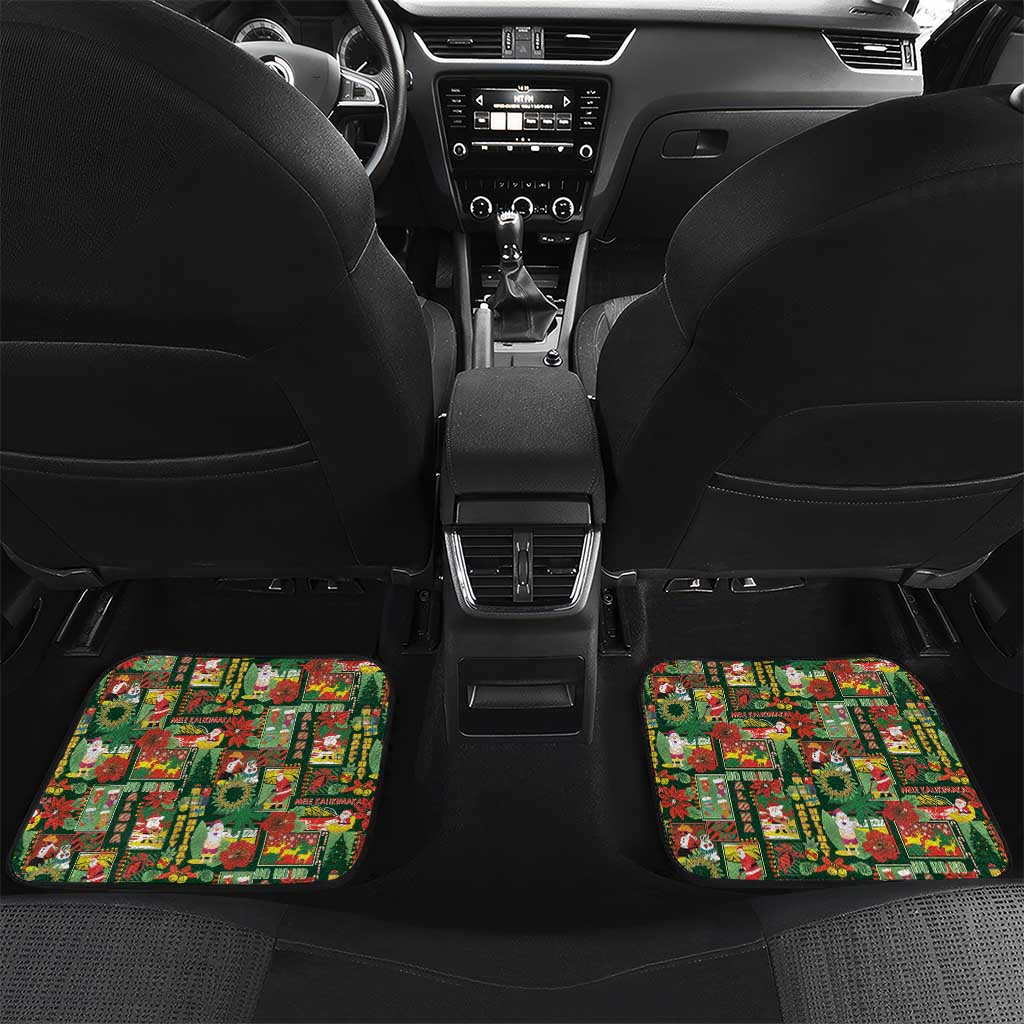 Mele Kalikimaka Pakalana Pikake Lei Car Mats Hawaiian Rodeo Paniolo Ulaula Palaka LT9 Set 2pcs - Back Red - Polynesian Pride