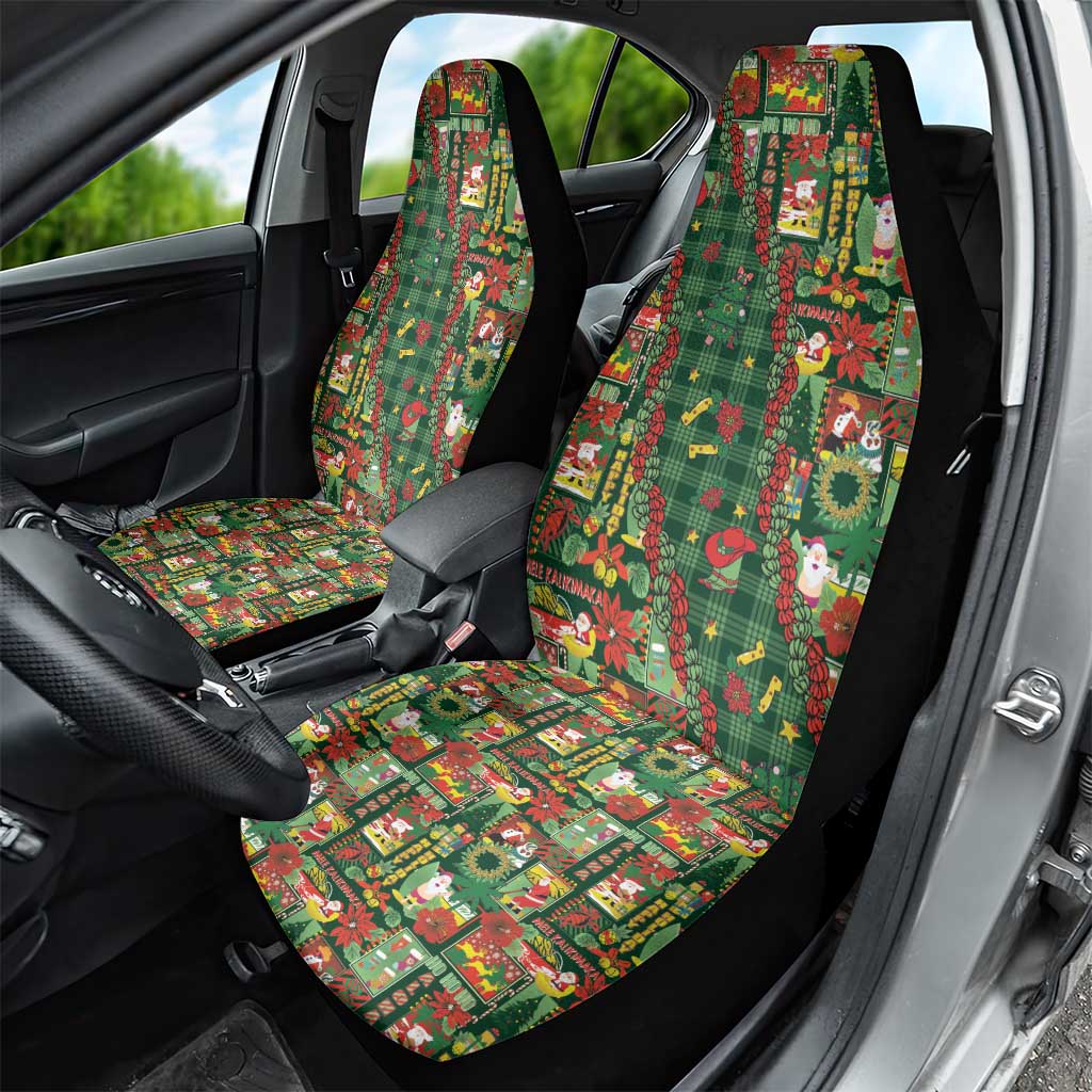 Mele Kalikimaka Pakalana Pikake Lei Car Seat Cover Hawaiian Rodeo Paniolo Ulaula Palaka LT9 - Polynesian Pride