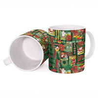 Mele Kalikimaka Pakalana Pikake Lei Ceramic Mug Hawaiian Rodeo Paniolo Ulaula Palaka - Polynesian Pride