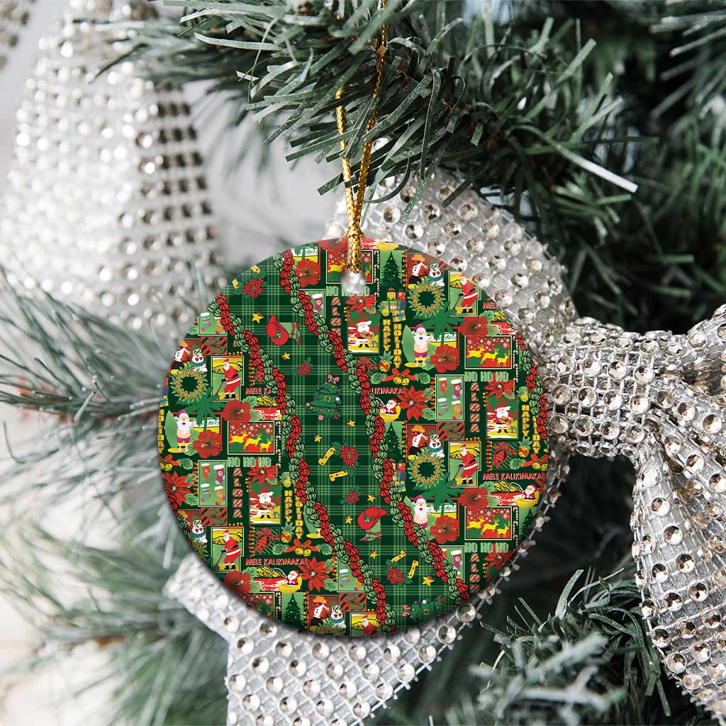 Mele Kalikimaka Pakalana Pikake Lei Ceramic Ornament Hawaiian Rodeo Paniolo Ulaula Palaka - Polynesian Pride