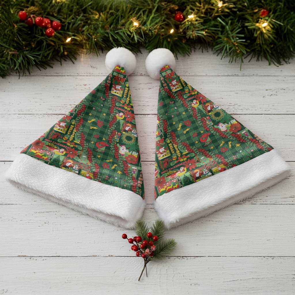 Mele Kalikimaka Pakalana Pikake Lei Christmas Santa Hat Hawaiian Rodeo Paniolo Ulaula Palaka LT9 - Polynesian Pride