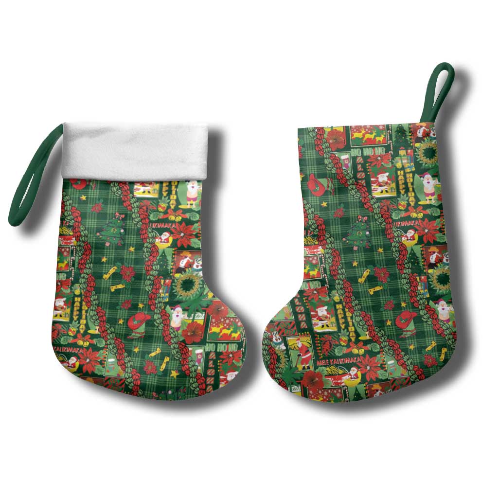 Mele Kalikimaka Pakalana Pikake Lei Christmas Stocking Hawaiian Rodeo Paniolo Ulaula Palaka LT9 - Polynesian Pride