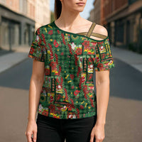 Mele Kalikimaka Pakalana Pikake Lei Cross Shoulder Shirt Hawaiian Rodeo Paniolo Ulaula Palaka LT9 - Polynesian Pride