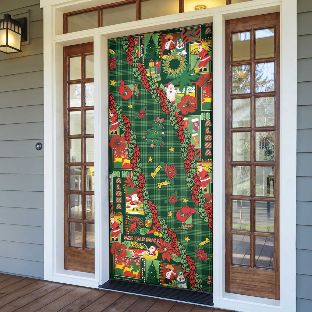 Mele Kalikimaka Pakalana Pikake Lei Door Cover Hawaiian Rodeo Paniolo Ulaula Palaka LT9 - Polynesian Pride