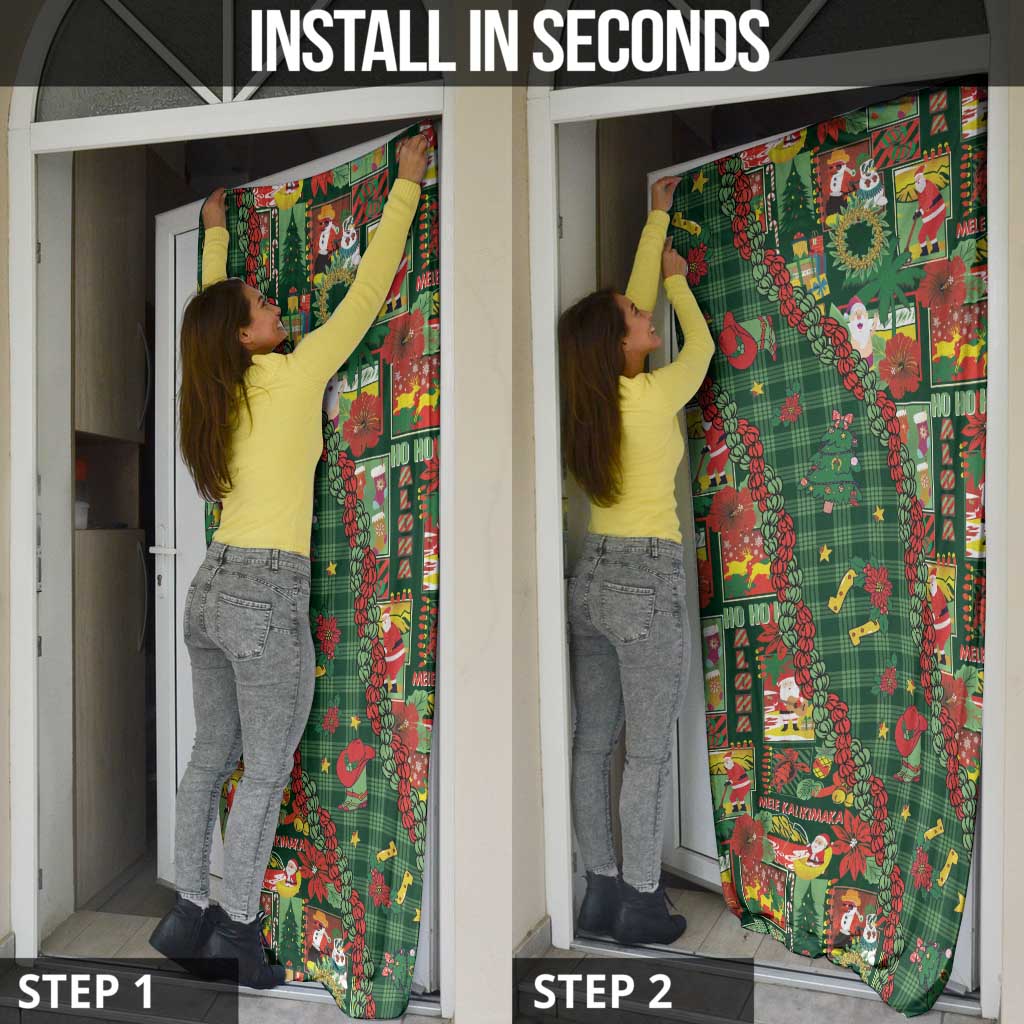 Mele Kalikimaka Pakalana Pikake Lei Door Cover Hawaiian Rodeo Paniolo Ulaula Palaka LT9 - Polynesian Pride