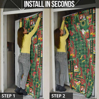 Mele Kalikimaka Pakalana Pikake Lei Door Cover Hawaiian Rodeo Paniolo Ulaula Palaka LT9 - Polynesian Pride
