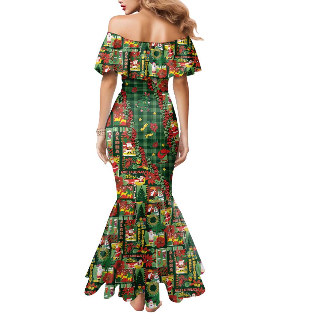 Mele Kalikimaka Pakalana Pikake Lei Family Matching Mermaid Dress and Hawaiian Shirt Hawaiian Rodeo Paniolo Ulaula Palaka LT9 - Polynesian Pride
