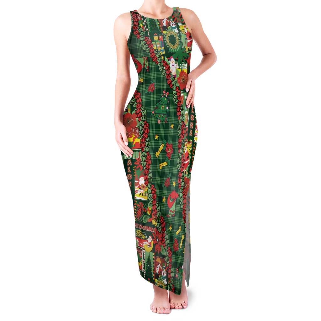 Mele Kalikimaka Pakalana Pikake Lei Family Matching Tank Maxi Dress and Hawaiian Shirt Hawaiian Rodeo Paniolo Ulaula Palaka LT9 Mom's Dress Red - Polynesian Pride