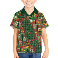 Mele Kalikimaka Pakalana Pikake Lei Family Matching Tank Maxi Dress and Hawaiian Shirt Hawaiian Rodeo Paniolo Ulaula Palaka LT9 Son's Shirt Red - Polynesian Pride