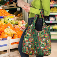Mele Kalikimaka Pakalana Pikake Lei Grocery Bag Hawaiian Rodeo Paniolo Ulaula Palaka LT9 - Polynesian Pride