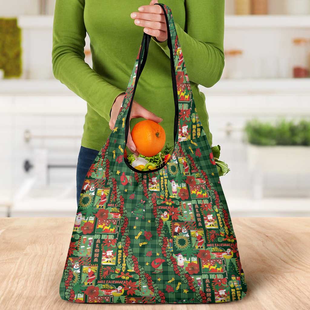 Mele Kalikimaka Pakalana Pikake Lei Grocery Bag Hawaiian Rodeo Paniolo Ulaula Palaka LT9 - Polynesian Pride