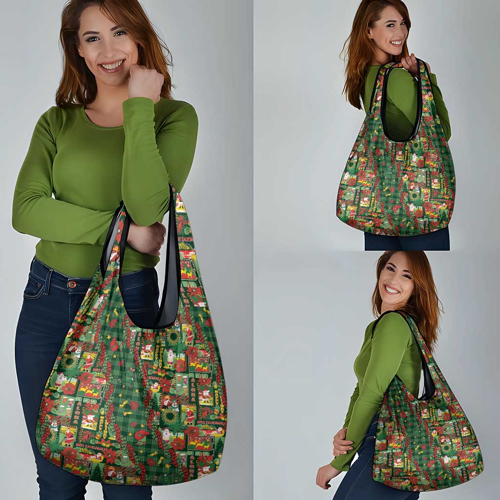 Mele Kalikimaka Pakalana Pikake Lei Grocery Bag Hawaiian Rodeo Paniolo Ulaula Palaka LT9 - Polynesian Pride