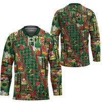 Mele Kalikimaka Pakalana Pikake Lei Hockey Jersey Hawaiian Rodeo Paniolo Ulaula Palaka LT9 - Polynesian Pride