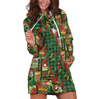 Mele Kalikimaka Pakalana Pikake Lei Hoodie Dress Hawaiian Rodeo Paniolo Ulaula Palaka LT9 Red - Polynesian Pride