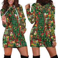 Mele Kalikimaka Pakalana Pikake Lei Hoodie Dress Hawaiian Rodeo Paniolo Ulaula Palaka LT9 - Polynesian Pride