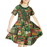 Mele Kalikimaka Pakalana Pikake Lei Kid Short Sleeve Dress Hawaiian Rodeo Paniolo Ulaula Palaka LT9 - Polynesian Pride