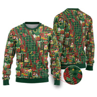 Mele Kalikimaka Pakalana Pikake Lei Ugly Christmas Sweater Hawaiian Rodeo Paniolo Ulaula Palaka LT9 Red - Polynesian Pride