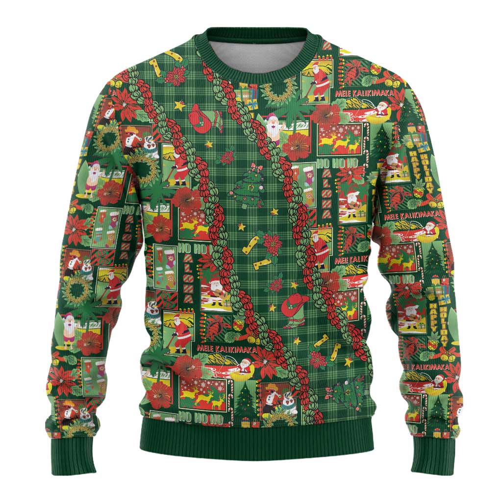 Mele Kalikimaka Pakalana Pikake Lei Ugly Christmas Sweater Hawaiian Rodeo Paniolo Ulaula Palaka LT9 - Polynesian Pride
