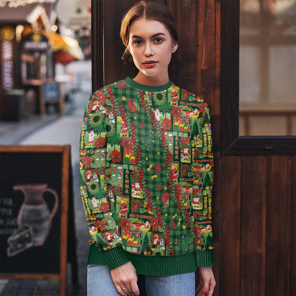 Mele Kalikimaka Pakalana Pikake Lei Ugly Christmas Sweater Hawaiian Rodeo Paniolo Ulaula Palaka LT9 - Polynesian Pride
