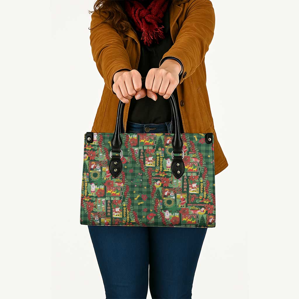 Mele Kalikimaka Pakalana Pikake Lei Leather Bag Hawaiian Rodeo Paniolo Ulaula Palaka LT9 - Polynesian Pride