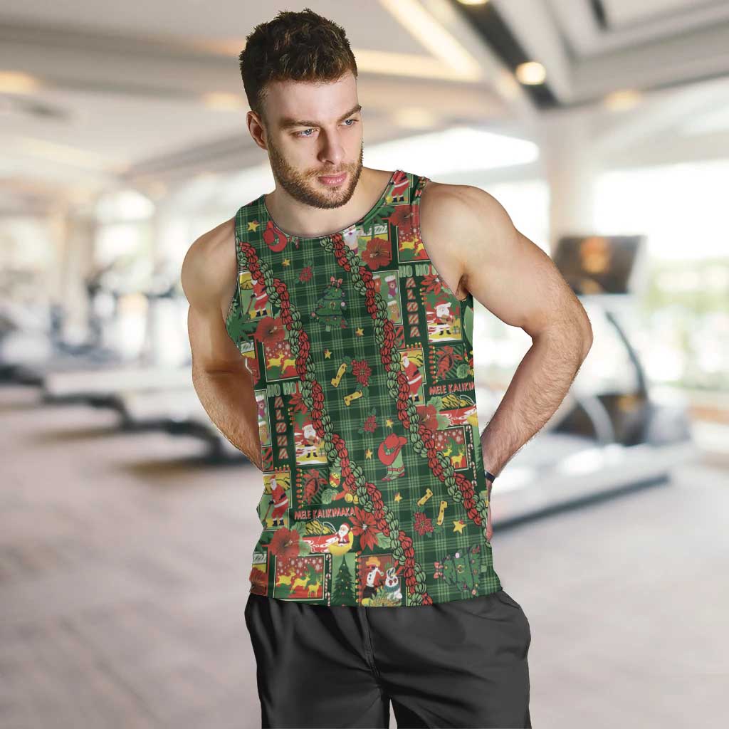 Mele Kalikimaka Pakalana Pikake Lei Men Tank Top Hawaiian Rodeo Paniolo Ulaula Palaka LT9 Red - Polynesian Pride