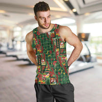 Mele Kalikimaka Pakalana Pikake Lei Men Tank Top Hawaiian Rodeo Paniolo Ulaula Palaka LT9 Red - Polynesian Pride