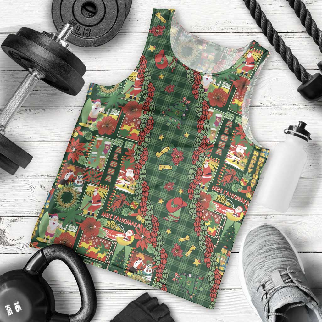 Mele Kalikimaka Pakalana Pikake Lei Men Tank Top Hawaiian Rodeo Paniolo Ulaula Palaka LT9 - Polynesian Pride