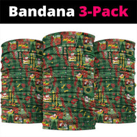 Mele Kalikimaka Pakalana Pikake Lei Neck Gaiter Hawaiian Rodeo Paniolo Ulaula Palaka LT9 package One Size: 25*50cm Red - Polynesian Pride
